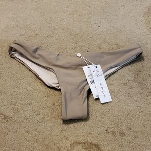 PilyQ Sandstone Basic Ruched Teeny Bottom-small
